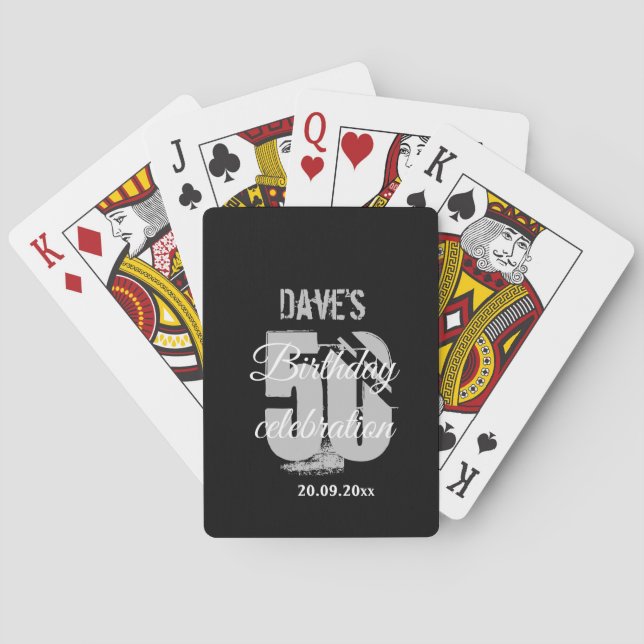 Jeu De Cartes Créez votre propre 50e anniversaire Noir (dos)