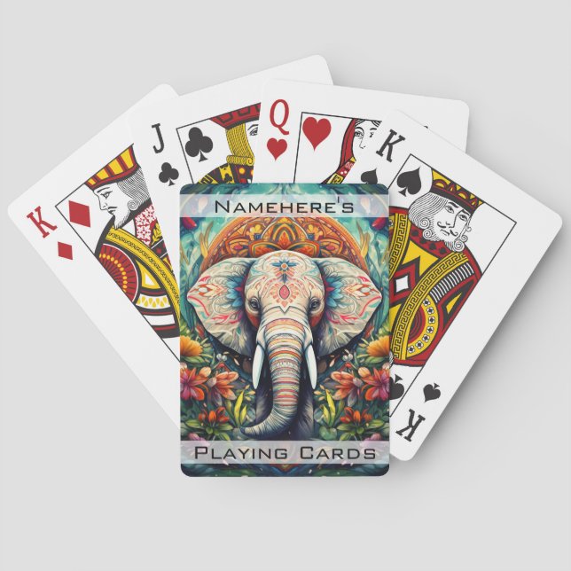 Jeu De Cartes Créez votre propre éléphant floral Mandala (dos)