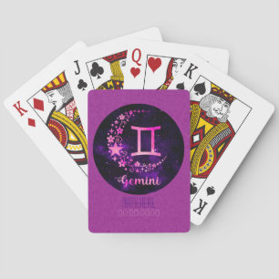 Jeu De Cartes Créez votre propre gemini céleste violet Zodiac
