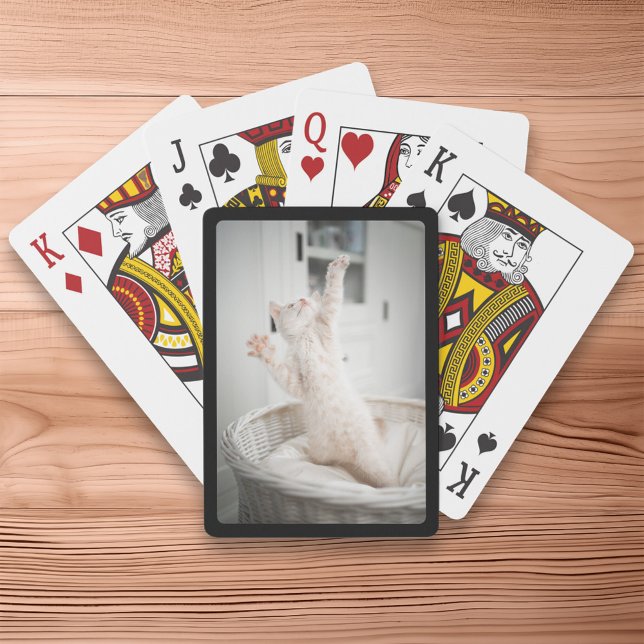 Jeu De Cartes Créez votre propre photo de bordure noire (Create Your Own Black Border Photo Poker Cards)