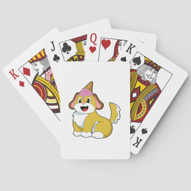 Jeu De Cartes Crème glacée Chien avec gaufre (dos)