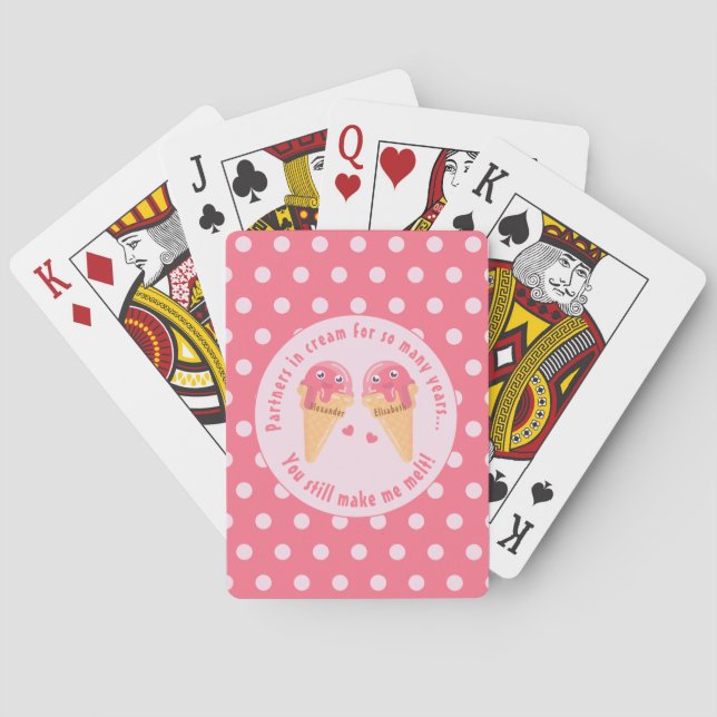 Jeu De Cartes Crème glacée Scoops Cute Romantique Saint Valentin (dos)