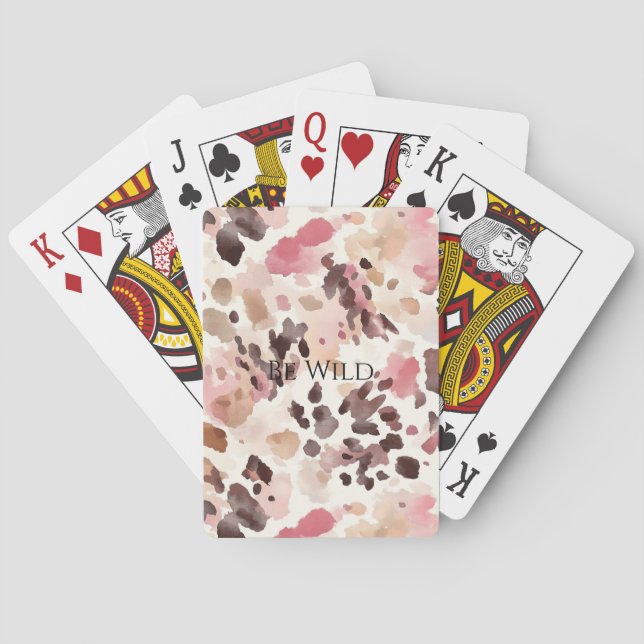 Jeu De Cartes Crème rose Brown léopard (dos)