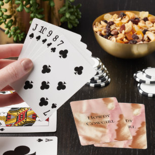 Jeu De Cartes Crème rose Tan Southwest Cowgirl Cowhide