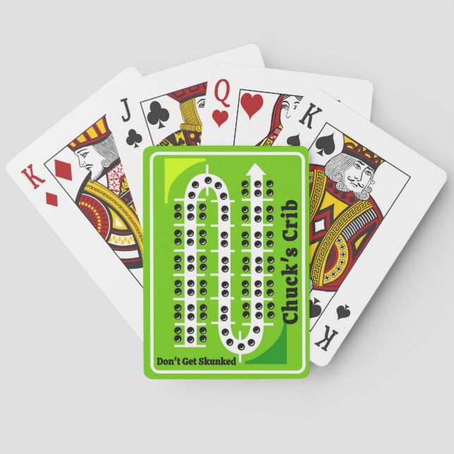Jeu De Cartes Cribbage Playing Cards Personalized Green (dos)