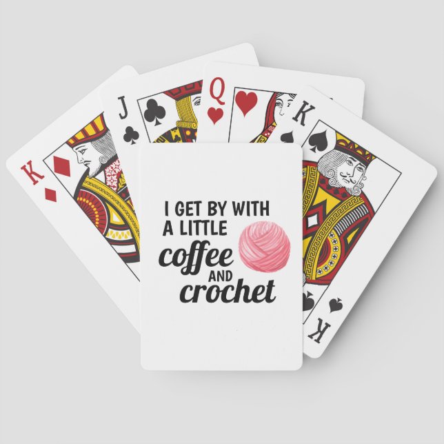Jeu De Cartes Crochet rose et fil de café (dos)