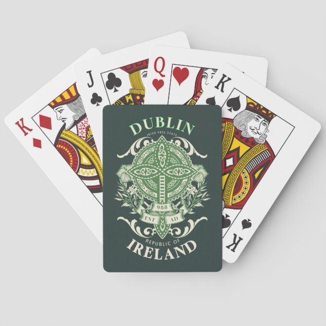 Jeu De Cartes Croix celtique irlandaise de Dublin (dos)