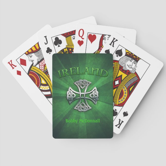 Jeu De Cartes Croix celtique irlandaise personnalisée (dos)