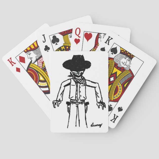 Jeu De Cartes Croquis Cowboy Lecture Cartes (dos)