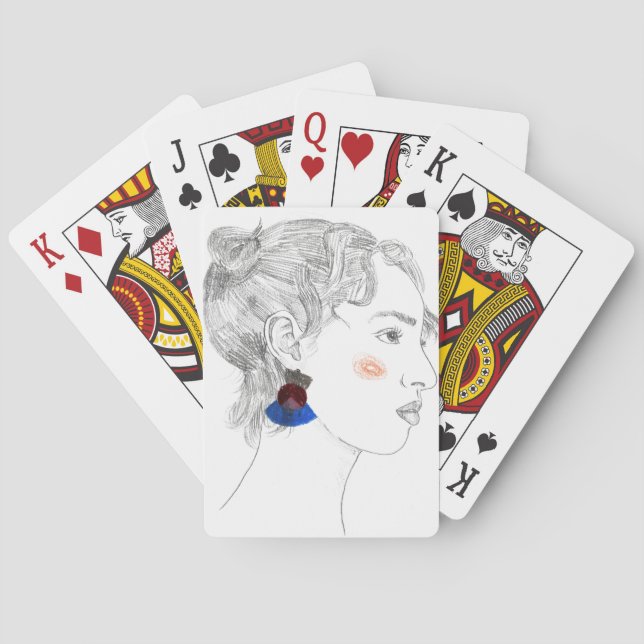 Jeu De Cartes Croquis de regard - portrait (dos)