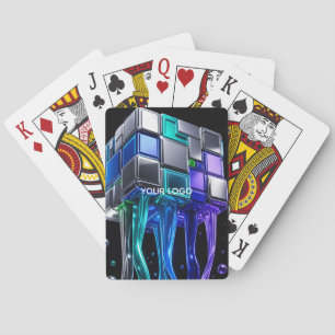 Jeu De Cartes Cube de puzzle chromé futuriste 
