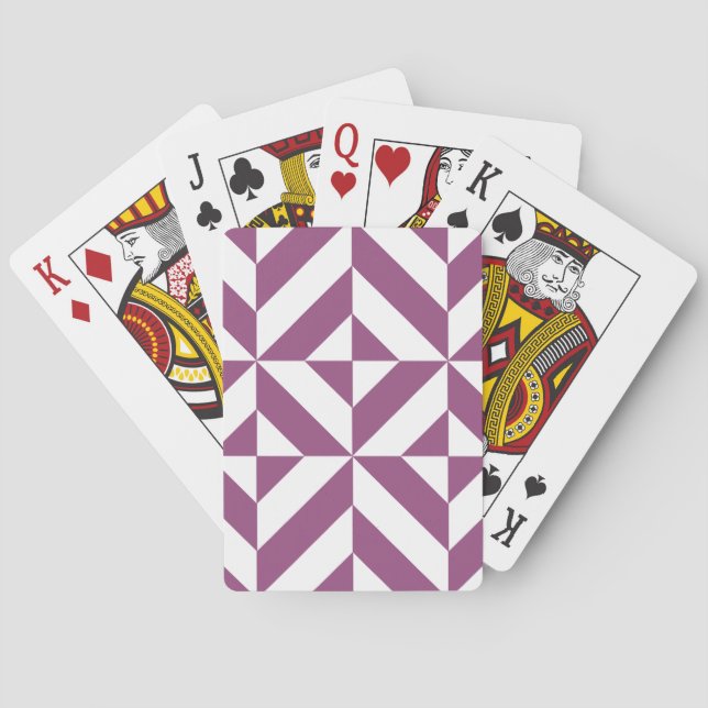 Jeu De Cartes Cube Déco géométrique violet chaud (dos)