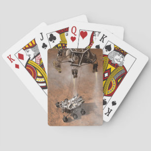 Jeu De Cartes Curiosity Arrivant Sur La Surface Martienne.
