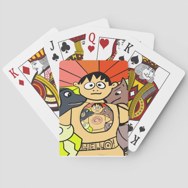 Jeu De Cartes Curious Boy and His Whimsical Animals (dos)