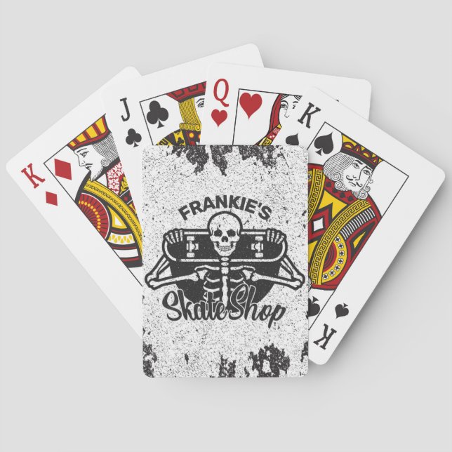 Jeu De Cartes Custom ADD NAME Skull Skate Shop (dos)