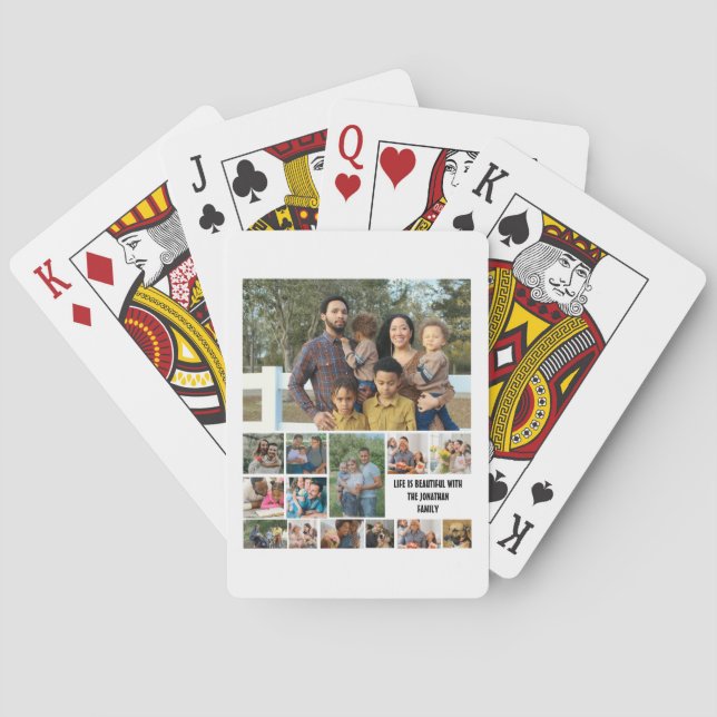 Jeu De Cartes Custom Modern Family 14 Photo Collage Modèle (dos)