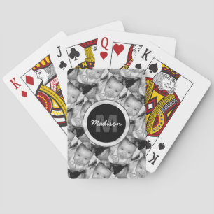 Jeu De Cartes Customisez votre motif photo noir blanc Monogramme