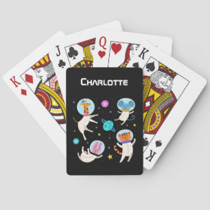 Jeu De Cartes Cute astronaute Animaux flottant dans l'espace