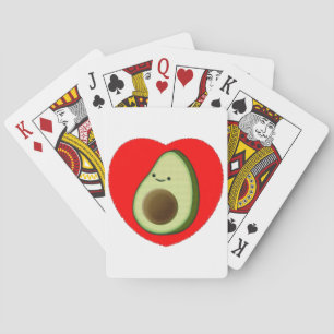 Jeu De Cartes Cute Avocado Dans Le Coeur Rouge