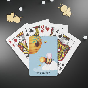Jeu De Cartes Cute Bee and Beehive Blue