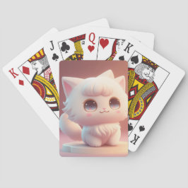 Jeu De Cartes Cute Big Eyes Fluffy Blanc Chat