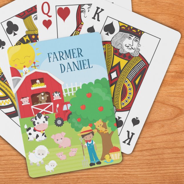 Jeu De Cartes Cute Cartoon Barnyard Animaux, Fermier et tracteur (Créateur téléchargé)