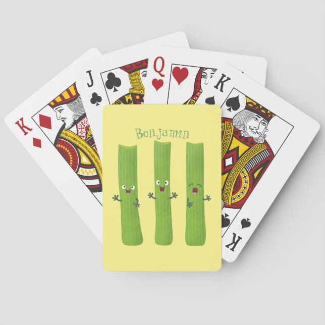 Jeu De Cartes Cute céleri bâtons trio caricature légumes (dos)