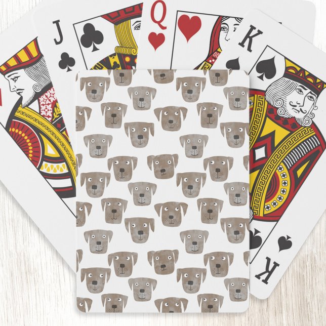 Jeu De Cartes Cute chocolat Labrador Retriever Chien Aquarelle (Chocolate Brown Labrador Retriever dog pattern art playing cards)