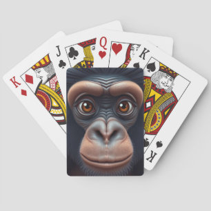 Jeu De Cartes Cute Crazy Funny Chimpanzé Anime Portrait