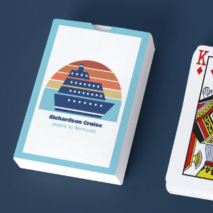 Jeu De Cartes Cute Cruise Ship Famille Voyage Coucher de soleil 