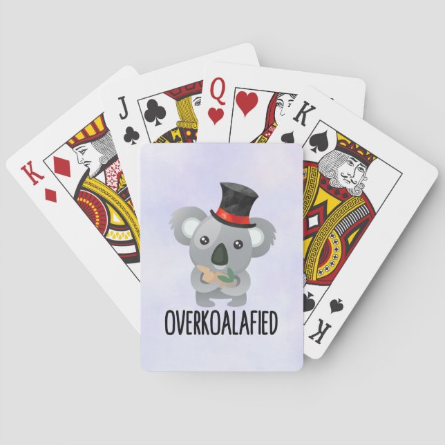 Jeu De Cartes Cute de Pun Koala surkoalaaaated en chapeau supéri (dos)