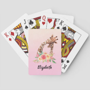 Jeu De Cartes Cute Giraffe Aquarelle Maman & Bébé