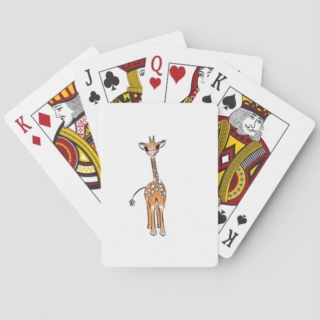 Jeu De Cartes Cute Giraffe drawing, safari animals (dos)
