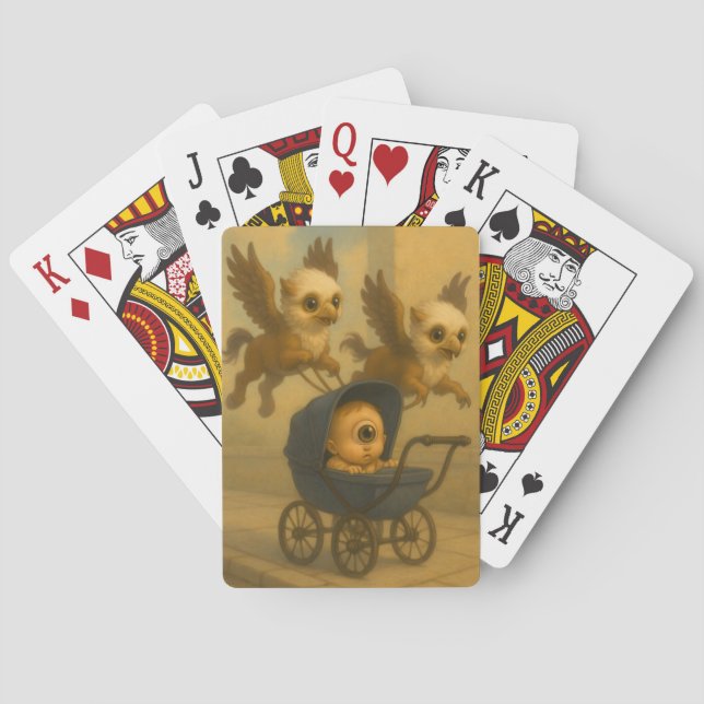 Jeu De Cartes Cute Griffins & Baby Cyclops Mythologie Imaginaire (dos)