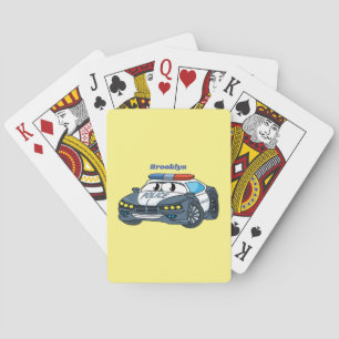 Jeu De Cartes Cute happy police car cartoon illustration