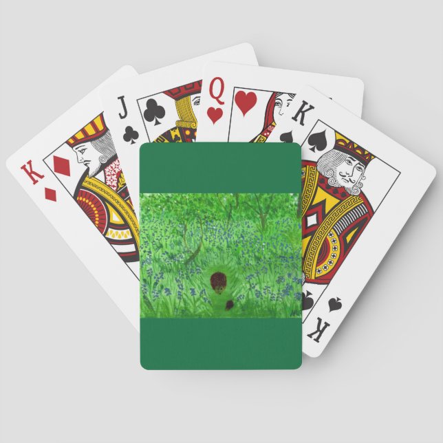 Jeu De Cartes Cute Hérisson Bluebell Woodland (dos)