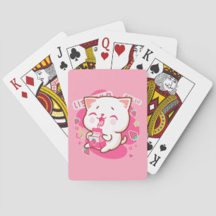 Jeu De Cartes Cute Kawaii Chat Lait de fraise japonais