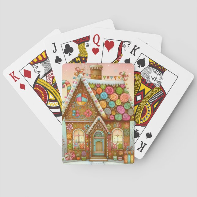 Jeu De Cartes Cute, maison de pain d'épices (dos)