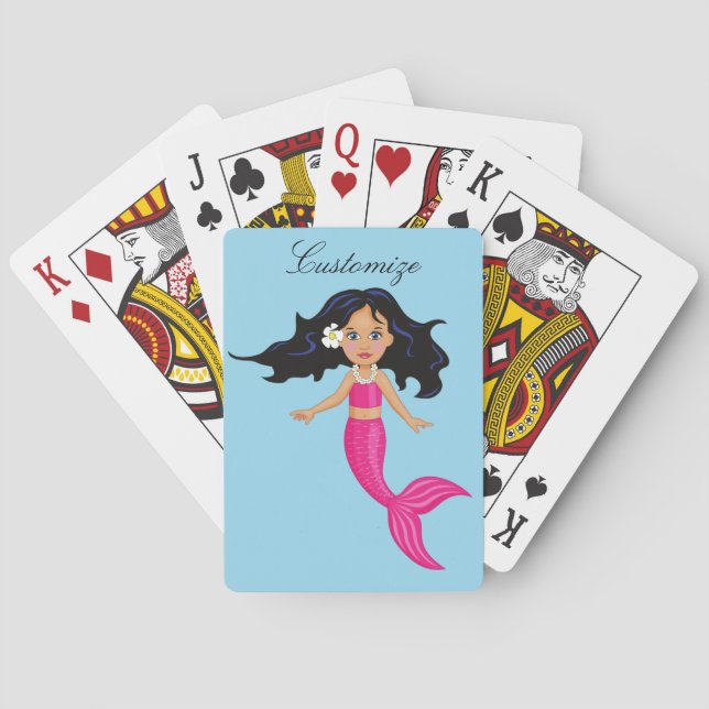Jeu De Cartes Cute Mermaid à queue rose Thunder_Cove (dos)