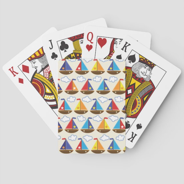 Jeu De Cartes Cute Motif de voilier 2 (dos)