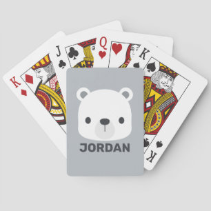 Jeu De Cartes Cute petit ours polaire avec nom personnalisé