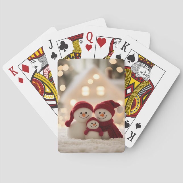 Jeu De Cartes Cute Snowman Family Winter Christmas (dos)