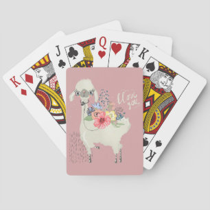 Jeu De Cartes Cute Whimsical Moderne Llama Je Vous Aime