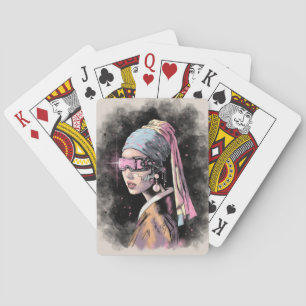 Jeu De Cartes Cyber-fille avec une oreille perle