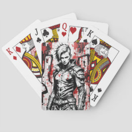 Jeu De Cartes Cyberpunk Warrik Graffiti jouant aux cartes