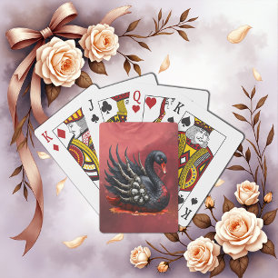 Jeu De Cartes Cygne noir d'os – Élégance gothique 