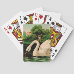 Jeu De Cartes Cygne vintage dans le lac