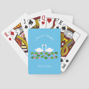 Jeu De Cartes Cygnes blancs et nénuphars Mariage Personnalisé