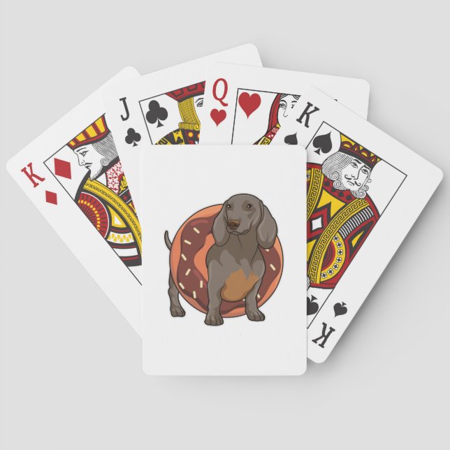 Jeu De Cartes Dachshund avec Donut (dos)