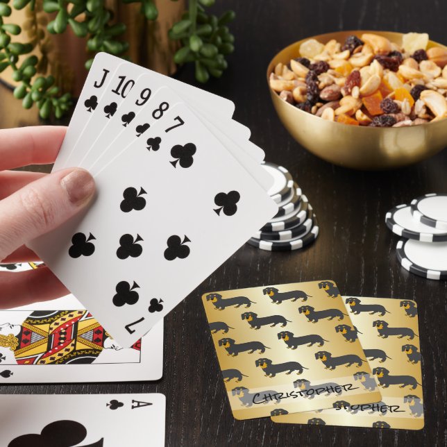 Jeu De Cartes Dachshund Design personnalisé (In Situ)